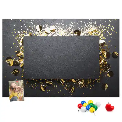 Tablă de plută cu confetti aurii