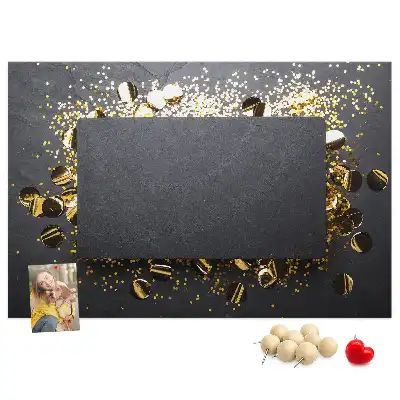 Tablă de plută cu confetti aurii
