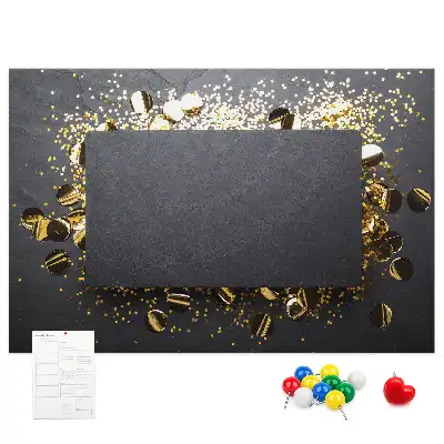 Tablă de plută cu confetti aurii