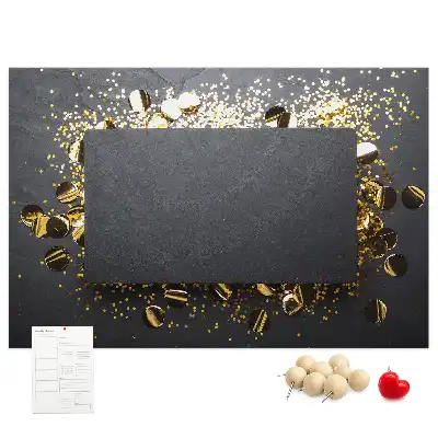 Tablă de plută cu confetti aurii