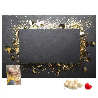 Tablă de plută cu confetti aurii
