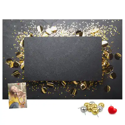 Tablă de plută cu confetti aurii