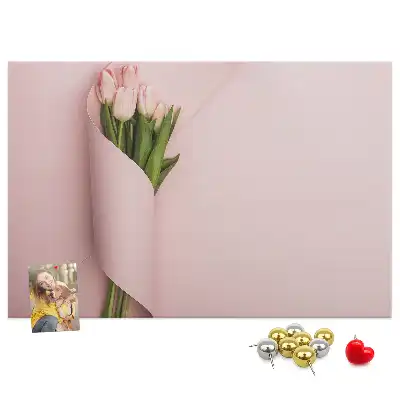 Panou din plută cu motiv buchet de flori