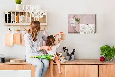 Panou din plută cu motiv buchet de flori