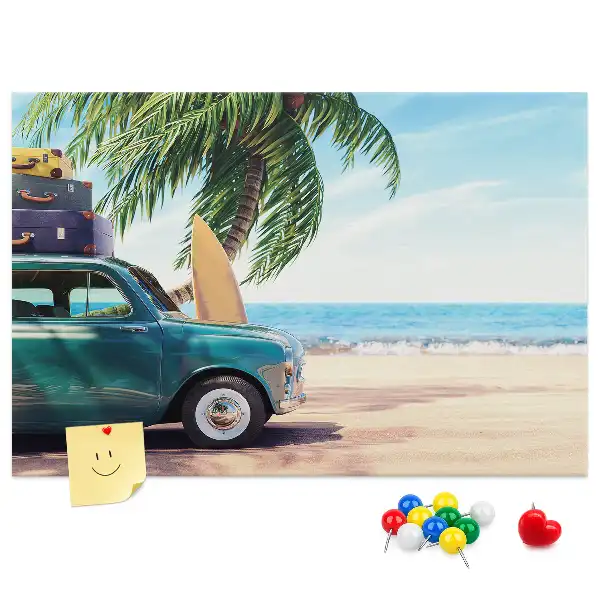Panou din plută cu peisaj plajă de vacanță
