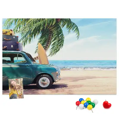 Panou din plută cu peisaj plajă de vacanță
