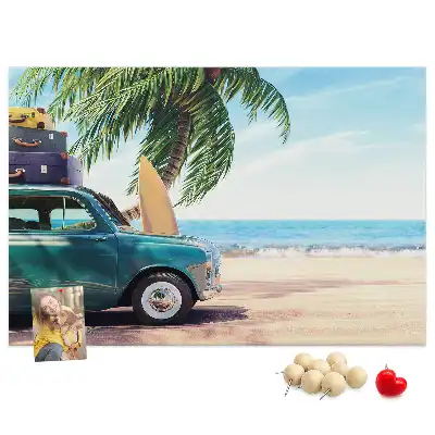 Panou din plută cu peisaj plajă de vacanță