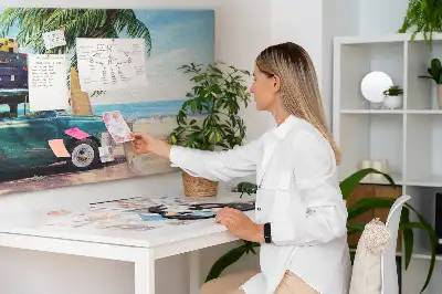 Panou din plută cu peisaj plajă de vacanță