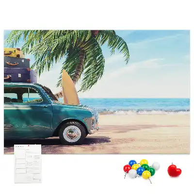 Panou din plută cu peisaj plajă de vacanță