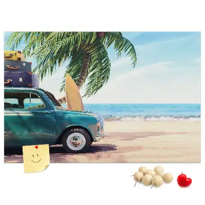 Panou din plută cu peisaj plajă de vacanță