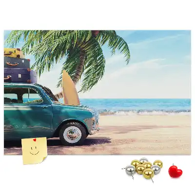 Panou din plută cu peisaj plajă de vacanță