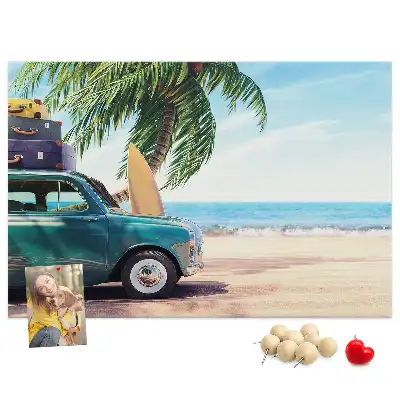 Panou din plută cu peisaj plajă de vacanță