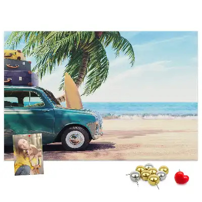 Panou din plută cu peisaj plajă de vacanță