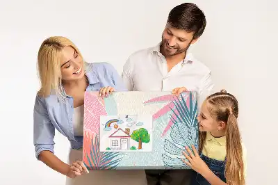 Panou din plută cu model frunze pastelate