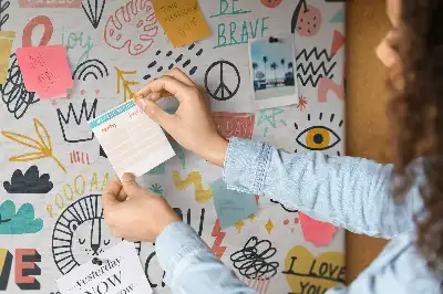 Tablă din plută cu desene liniare minimaliste