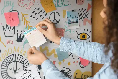 Tablă din plută cu desene liniare minimaliste