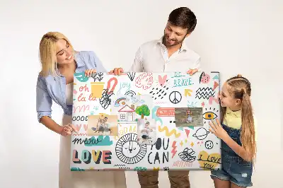 Tablă din plută cu desene liniare minimaliste