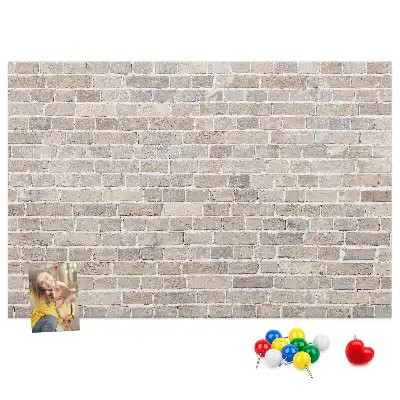 Panou de plută cu model zid de cărămizi clasic