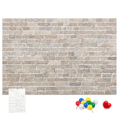 Panou de plută cu model zid de cărămizi clasic