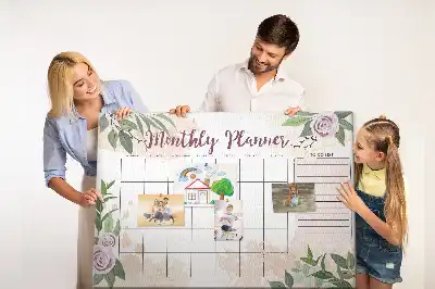 Tablă de plută cu model de trandafiri și planificator