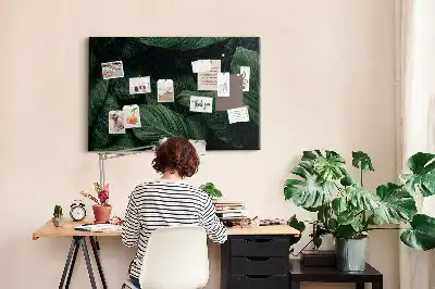 Panou din plută cu model de frunză tropicală Monstera