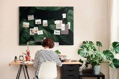 Panou din plută cu model de frunză tropicală Monstera