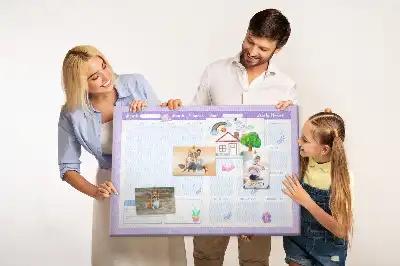 Panou din plută tip planificator anual roz