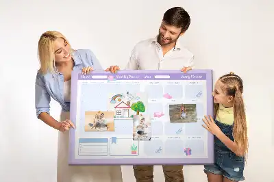 Panou din plută tip planificator anual roz