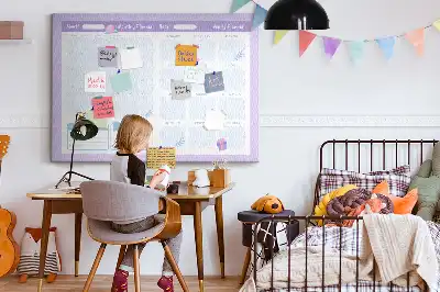 Panou din plută tip planificator anual roz