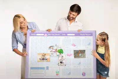 Panou din plută tip planificator anual roz