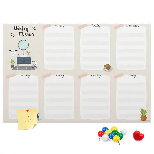 Calendar de perete săptămânal din plută
