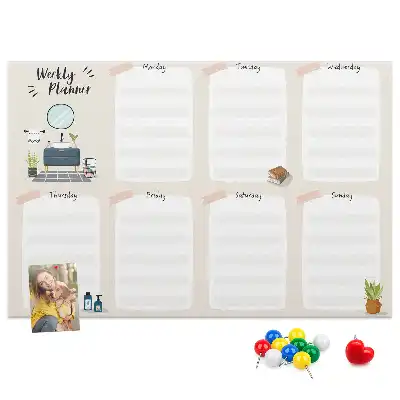 Calendar de perete săptămânal din plută