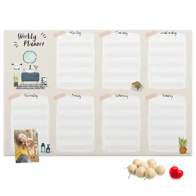 Calendar de perete săptămânal din plută