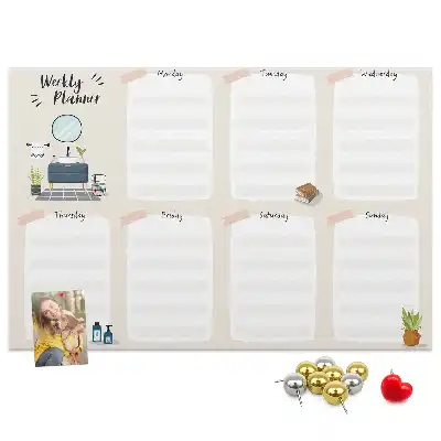 Calendar de perete săptămânal din plută