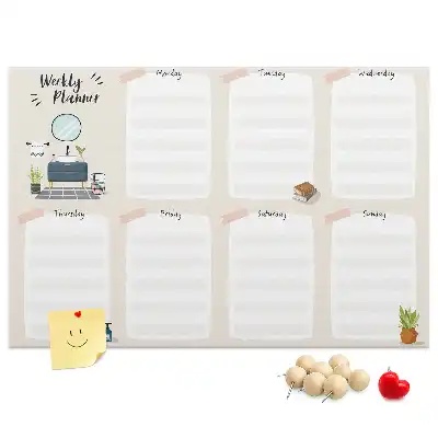 Calendar de perete săptămânal din plută