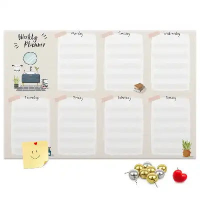 Calendar de perete săptămânal din plută