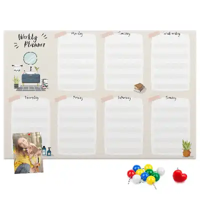 Calendar de perete săptămânal din plută