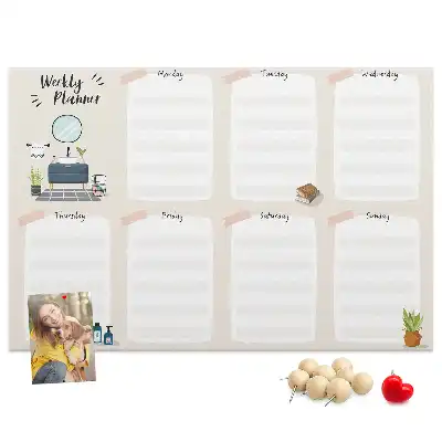 Calendar de perete săptămânal din plută