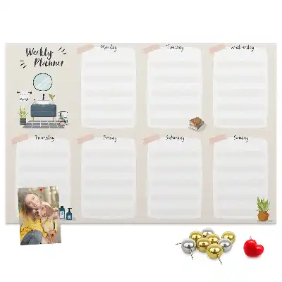Calendar de perete săptămânal din plută