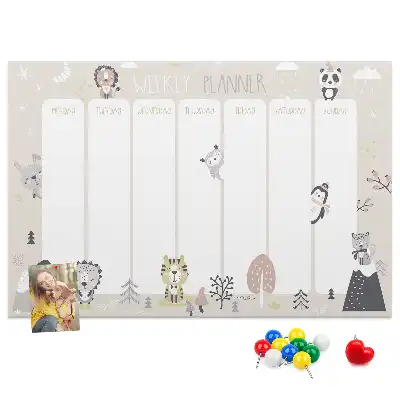 Panou din plută cu organizator pentru program săptămânal