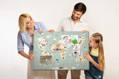 Panou din plută Harta lumii cu animale