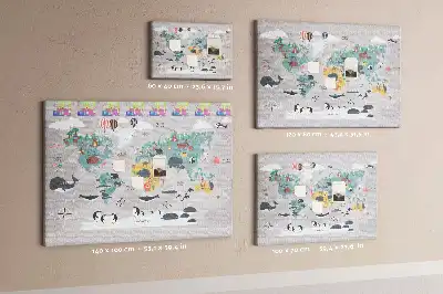 Panou de plută cu hartă cu desene animate