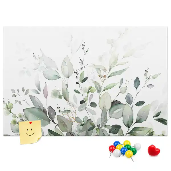 Tablă de plută cu model botanic cu frunze