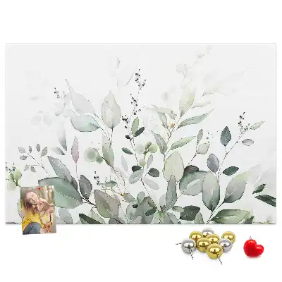 Tablă de plută cu model botanic cu frunze