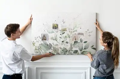 Tablă de plută cu model botanic cu frunze