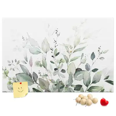 Tablă de plută cu model botanic cu frunze