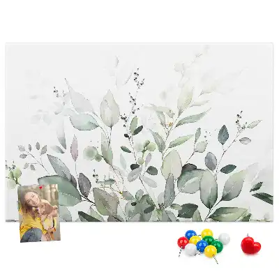 Tablă de plută cu model botanic cu frunze