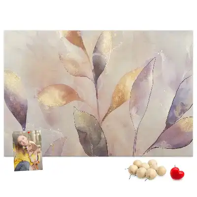 Tablou din plută cu plante în acuarelă