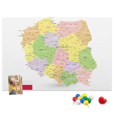 Panou din plută cu harta Poloniei