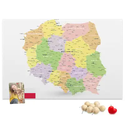 Panou din plută cu harta Poloniei